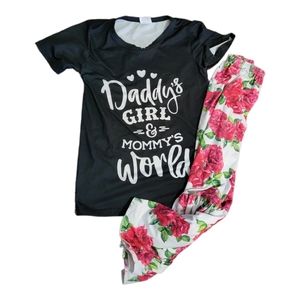 💥 3 for $20💥 Girls size 6/7 pant sent "Daddy's girl & Mommy's World"